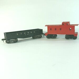 Vintage Lionel Scout O Gauge 1002 Gondola Black & Red Caboose Cars